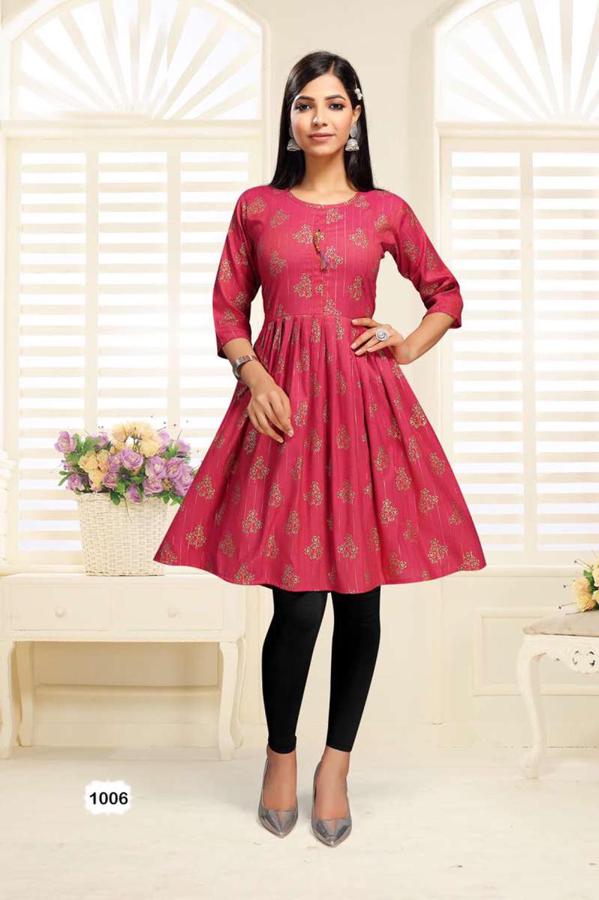 Beauty Queen Simran 2 Fancy Casual Wear Rayon Printed Anarkali Kurti Collection